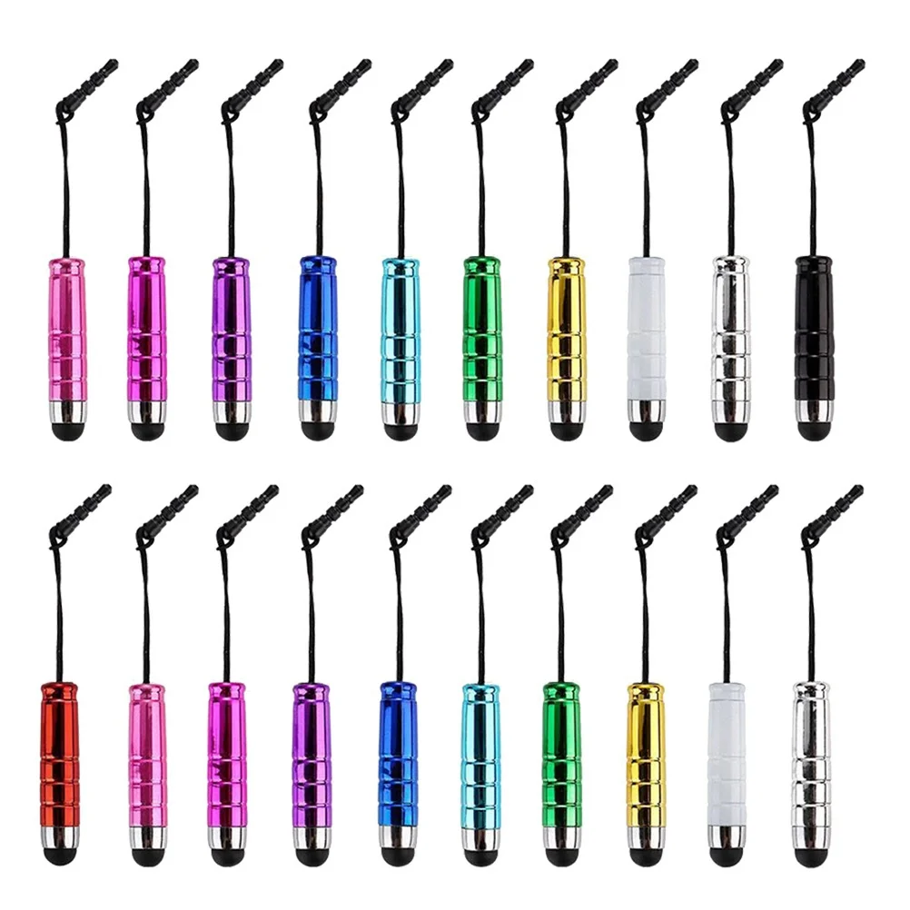 20pcs Capacitive Stylus Pen Anti-Dust Plug For All Touchscreen Devices Multiple Colors Universal Touch Pens For Tablets Cell