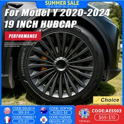 4PCS Hub Cap Performance Replacement Wheel Cap Automobile Full Rim Cover Accessories for Tesla Model y 19 Inch 2018-2023 Hubcap