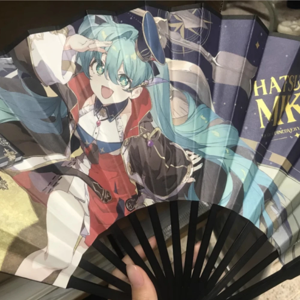 Genuine Original Hatsune Miku Next Big Discovery Folding Fan Miku39 Commemorative Paper Folding Fan Secondary Anime Periphery