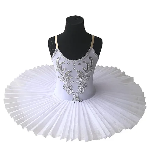 Imagen 2 del producto Falda tutú de Ballet blanca, vestido de Ballet, disfraz de lago de los cisnes para niños, ropa de danza del vientre profesional para escenario
