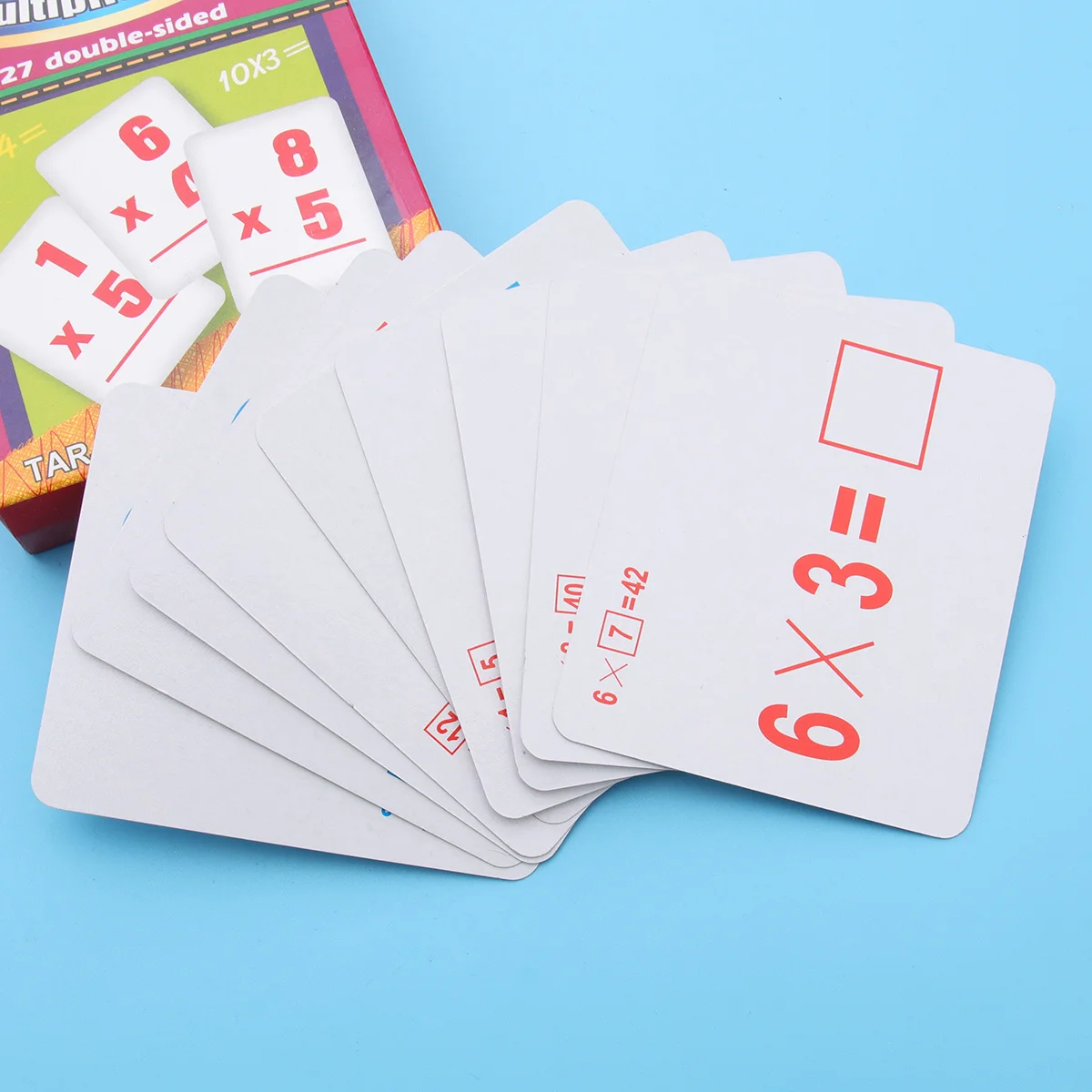 Tarjetas Flash de matemáticas en español para niños, tarjetas de aprendizaje de números coloridos, rompecabezas de práctica de división de multiplicación educativa temprana, 54 Uds.