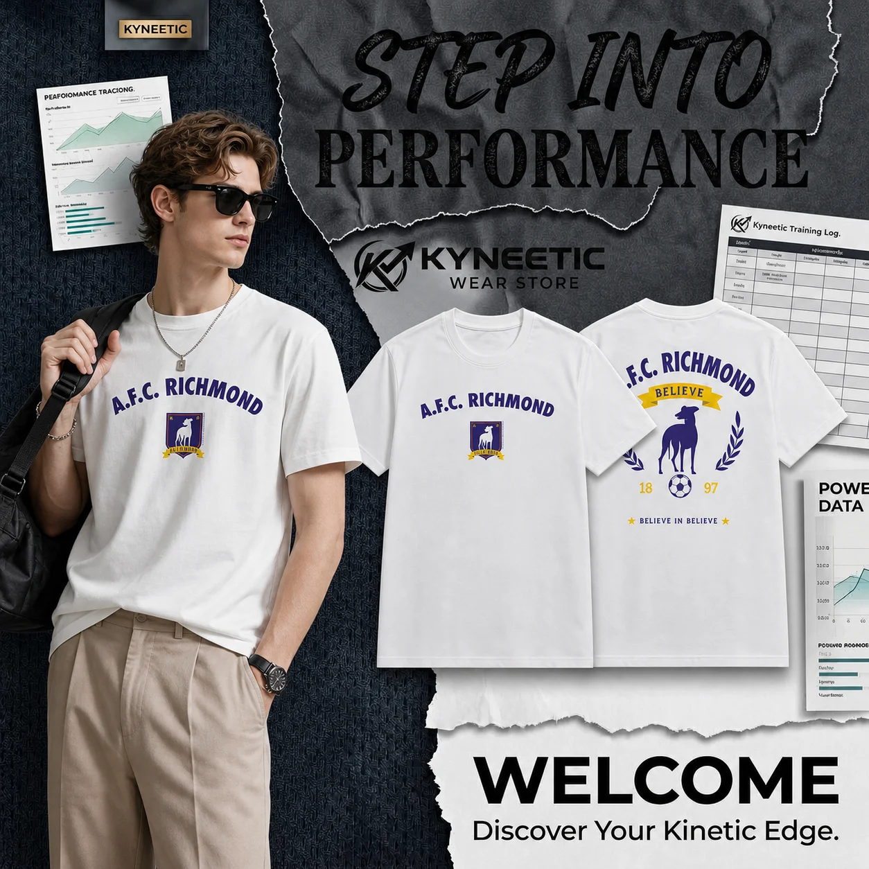 New Richmond Soccer Tee Parent-Child Matching Cosplay T Shirt Regular Fit Sporty Top Thanksgiving Outfit Athletic Group Clothing