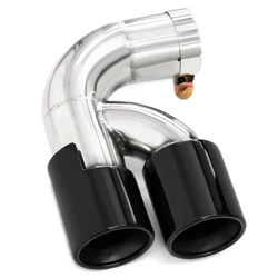 1 Pcs 304 Stainless Steel Carbon Fiber Dual Exhaust Tip Car Exhaust Muffler Tip TwinTailpipe For BMW 118i F20 F21 63mm Nozzle