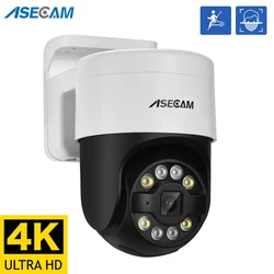 ASECAM 8MP 4K PTZ cámara IP detección humana/cara Audio alarma POE exterior H.265 Onvif CCTV RTSP Video vigilancia seguridad XMeye