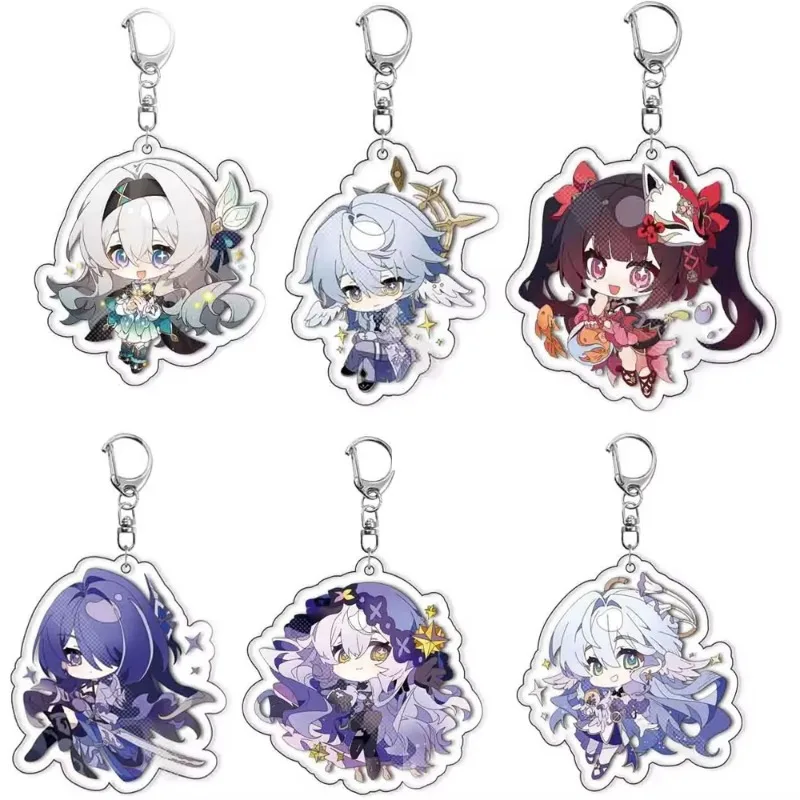 Anime Game Honkai Star Rail Acheron Sparkle Firefly Robin Aventurine Misha Sunday Cartoon Keychain Accessories Bag Pendant