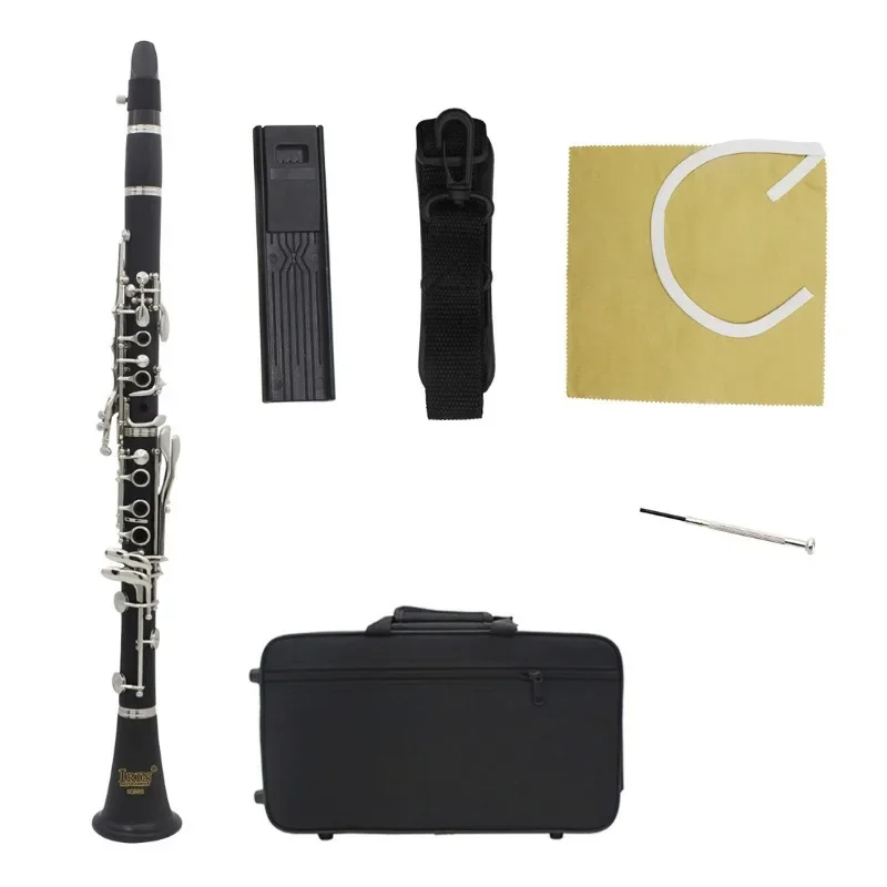 

Professional Clarinet Bb Barre Instrument Sib Keys with Cleaning Kit Reeds Accessories