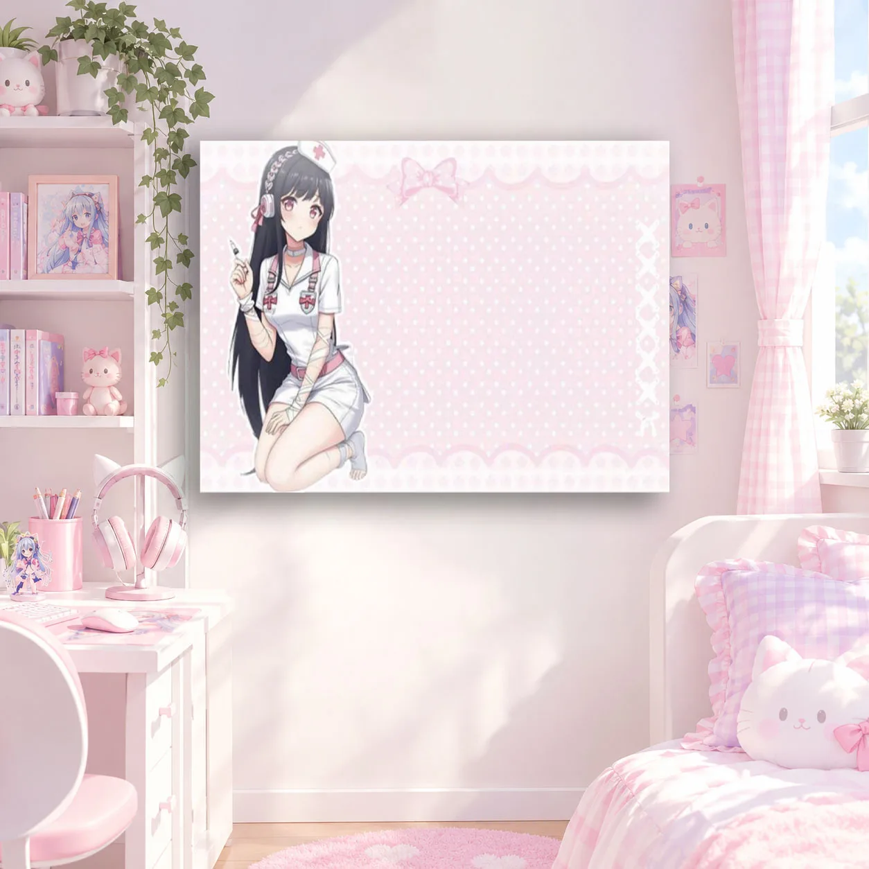 Suzu Kawaii Cute Moe Girl Tapestry Kawaii Nurse Suitable For Home Bedroom House Dorm Wall Decoration Perfect Gift For Friends