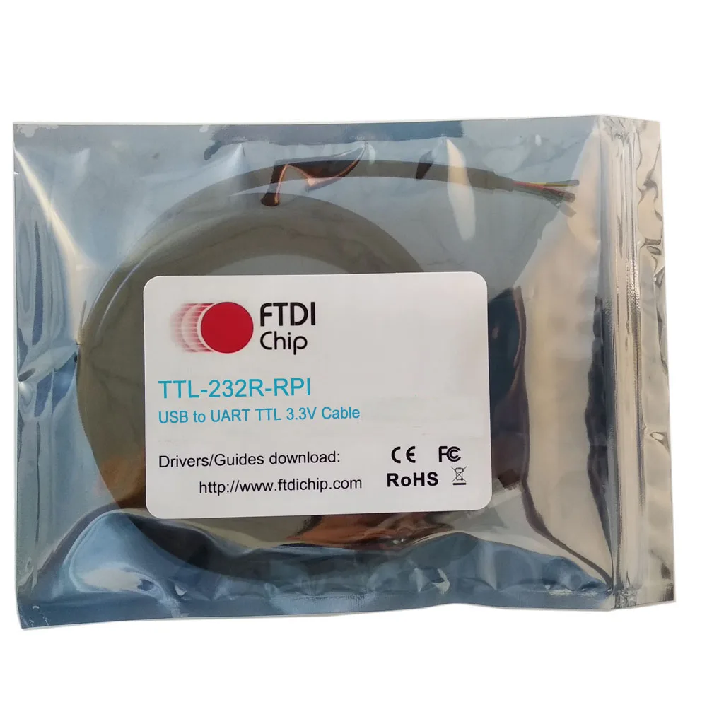 FTDI USB UART TTL 라즈베리 파이 디버그 케이블, TTL-232R-RPI 콘솔 케이블, FT232RQ, 6ft