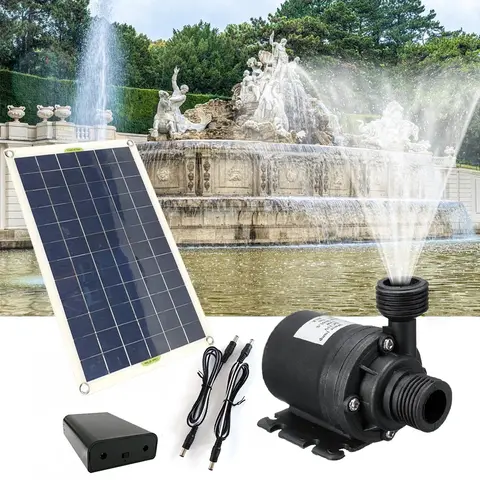 50W 800L/H DC 12V Waterfall Fountain Garden Pond Decor Solar Water Pump Kits