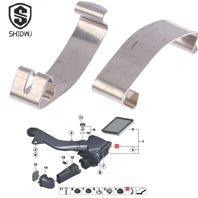 

2 шт./лот 13711716113 корпус воздушного фильтра двигателя для пружинного зажима массового расхода воздуха для F20 3 серии F30 F35 оптовая продажа