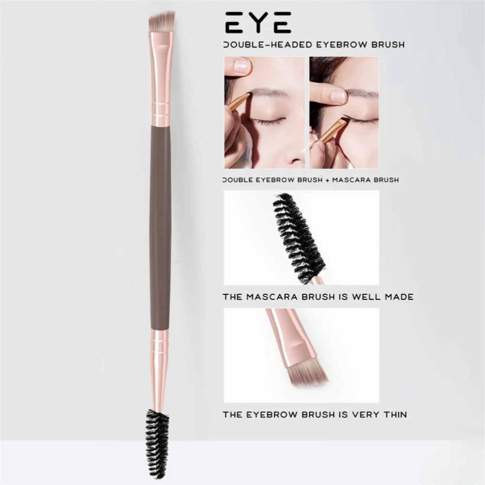 2Pcs Double-ended Eyebrow Brush Eyelashes Blush Brush Makeup Powder Brush Soft Hair Women Professional Foundation Beauty Tools