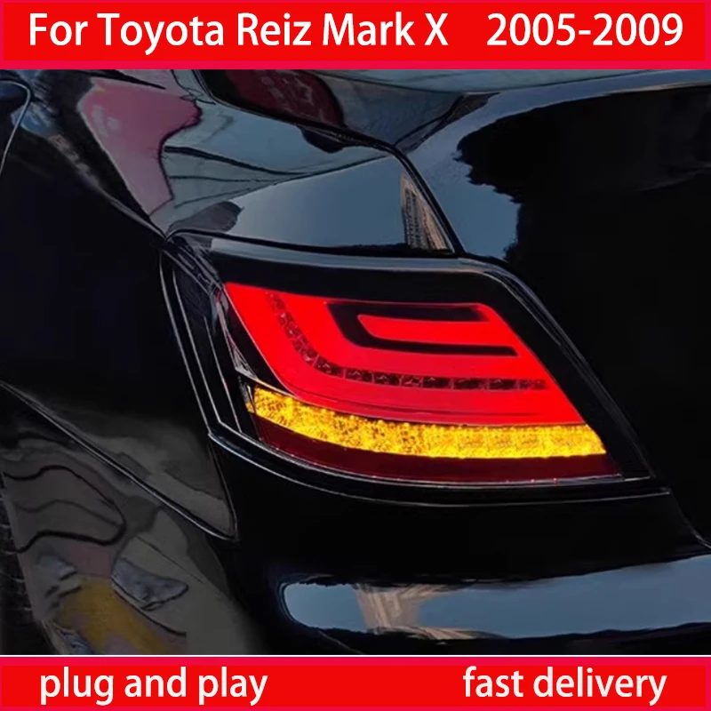 

Стайлинг автомобиля для Toyota 2005-2009 Mark X Reiz, обновленный задний фонарь DRL, светодиодный динамический указатель поворота, тормоз, автоаксессуары