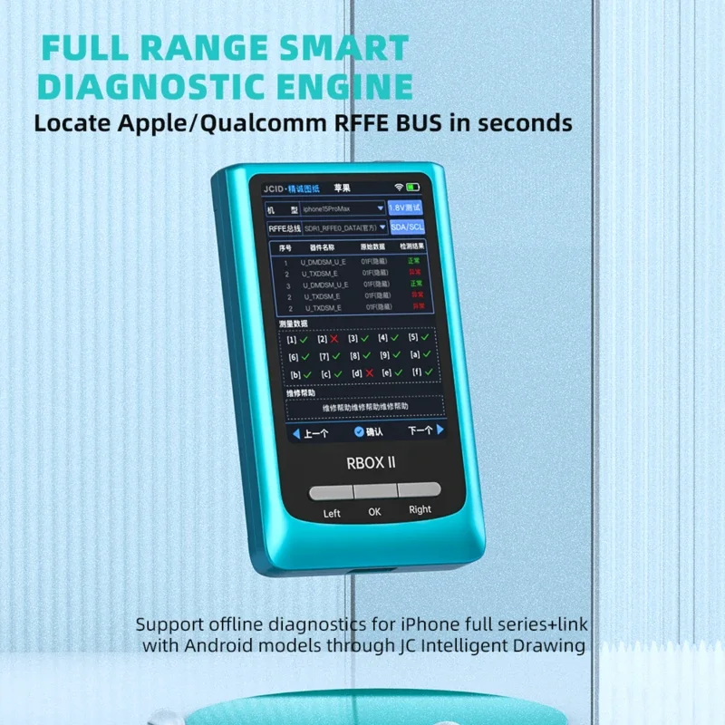For Apple Qualcomm RFFE BUS Data Test Quickly Locates Phones Motherboard Signal Fault Code Chip Tool JC JCID RBOXII Bus Analyzer