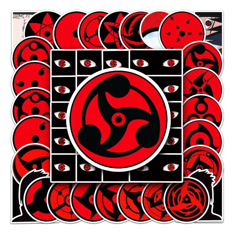 10/25/50Pcs Anime Sharingan Eye Shape Cartoon Stickers Graffiti Waterproof Sticker