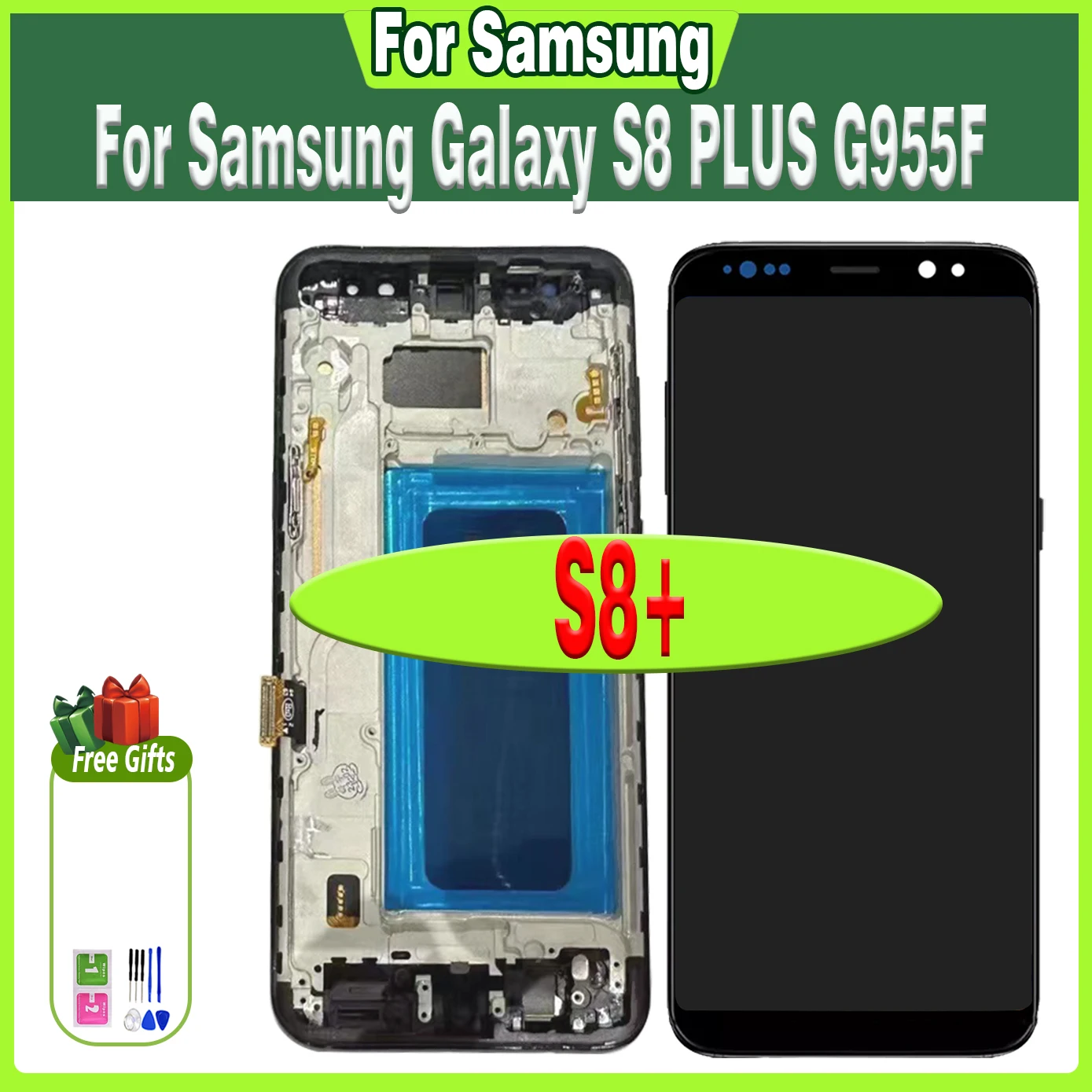 High Quality TFT For Samsung Galaxy S8 Plus LCD Display Touch Screen For Galaxy S8+ G955 G955F with Frame Display Replacement