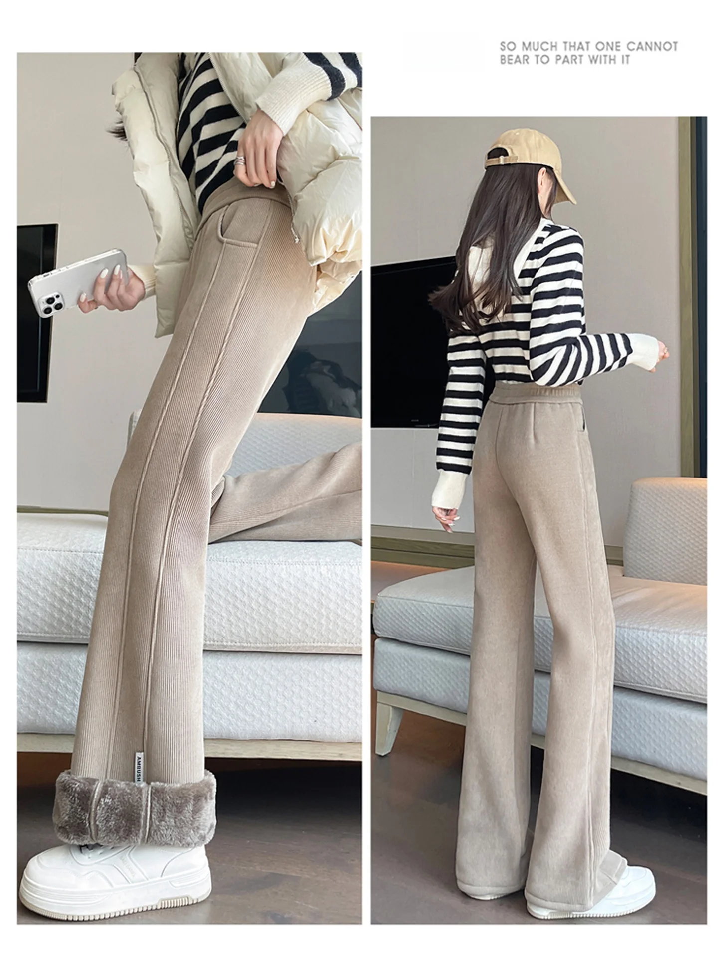 Lamb Velvet Thickened Women's  - Corduroy Pant Warm ulasan dan harga