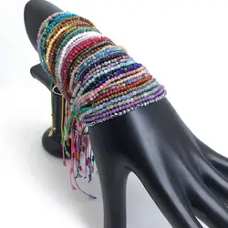 Faceted Gemstones 2-3mm beads Hand woven adjustable bracelet crystal quartz agate amazon Choker Men Female Jewelry Party Gift