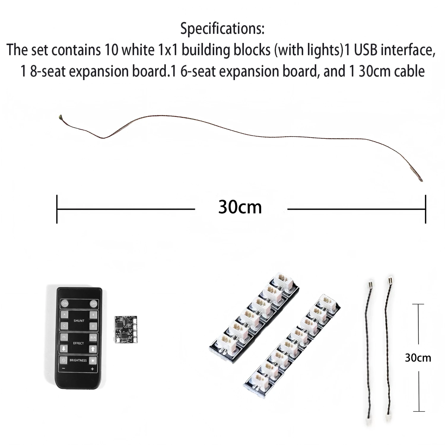 

10pcs 1X1 Round light building Block lighting Kit, LED lighting bricks, DIY building block lighting （Remote control Version）
