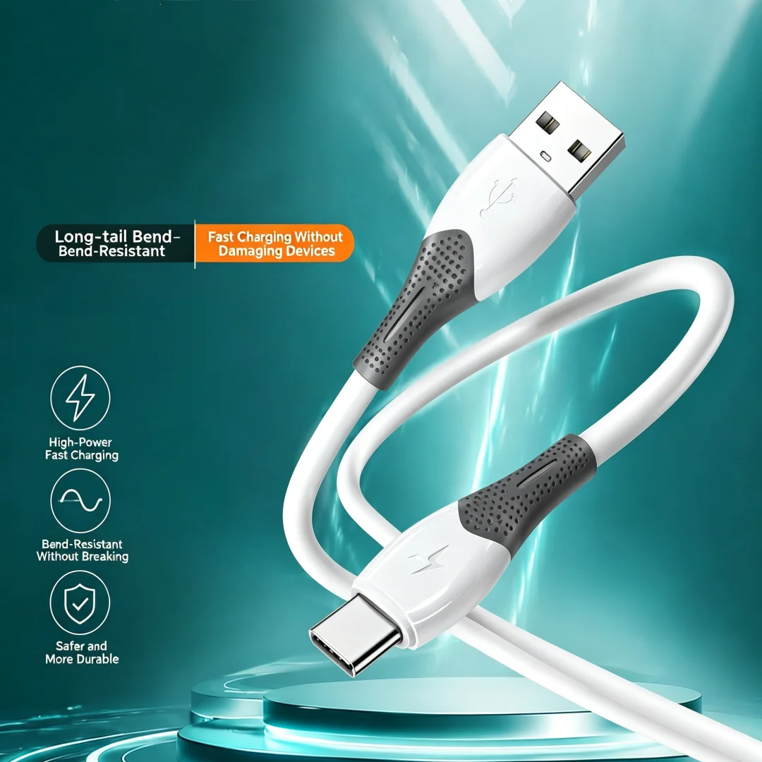 1M Fast Charging Cable USB-A to Type-C / USB-C to USB-C Dual Versions Universal Phone Data Cord For iPhone，0.3m Cable