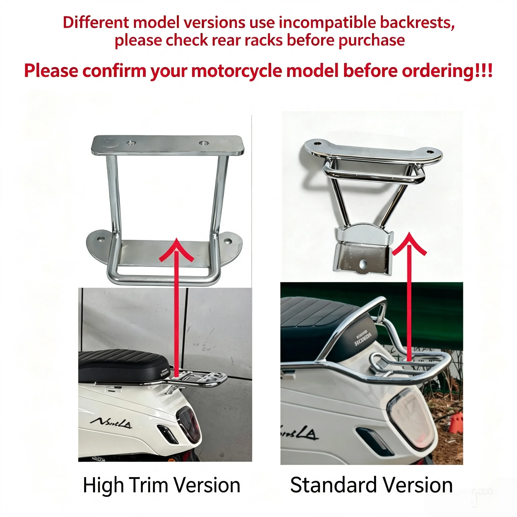 For NS125LA 2025-2026 Retro Rear Backrest Modification Accessories, No Drilling Non-Destructive Mount Passenger Backrest