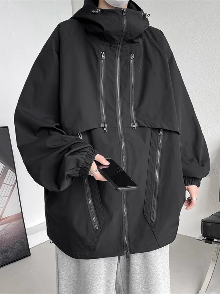 

Мужская функциональная куртка American Functional Sle большого размера, рабочая одежда, пальто с множеством молний, верхняя одежда для весны и осени