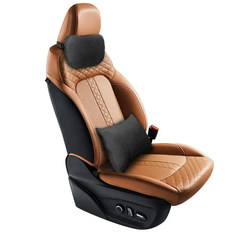 

Suede Car Headrest Neck Support Seat Soft Pillow Breathable For Maybach S Class Design Mercedes Benz Audi Bmw Honda Kia Byd Mg