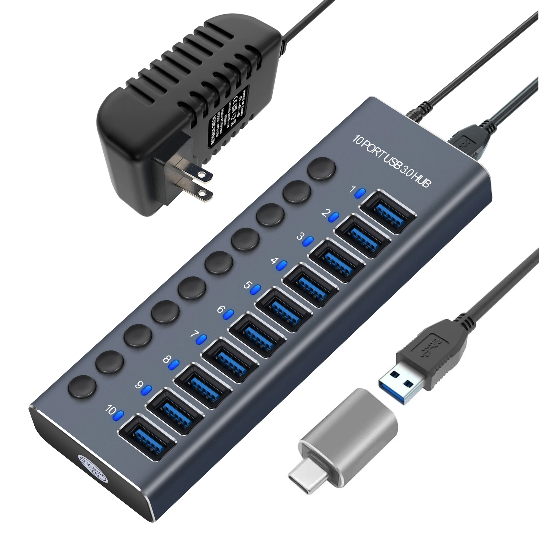 USB 3.0 Hub USB Hub 4 Port High Speed Type c Splitter 5Gbps لملحقات جهاز الكمبيوتر الشخصي محور متعدد المنافذ 4 منافذ USB 3.0 2.0