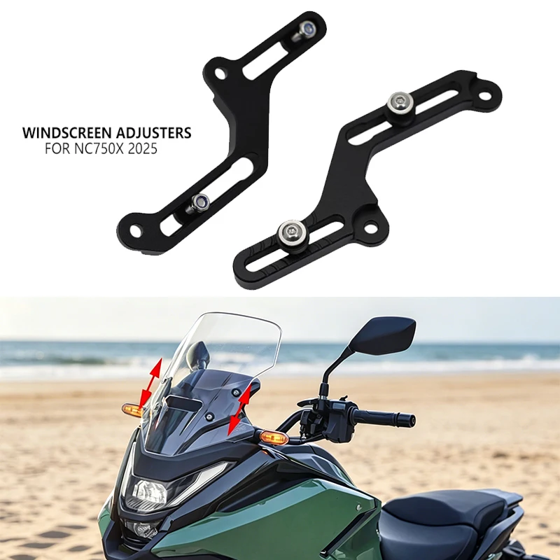 NC750X 2025 Motorrad-Windschutzscheiben-Versteller, Luftstrom-einstellbare Windschutzscheibe für HONDA NC 750X NC750 X 2025 Zubehör