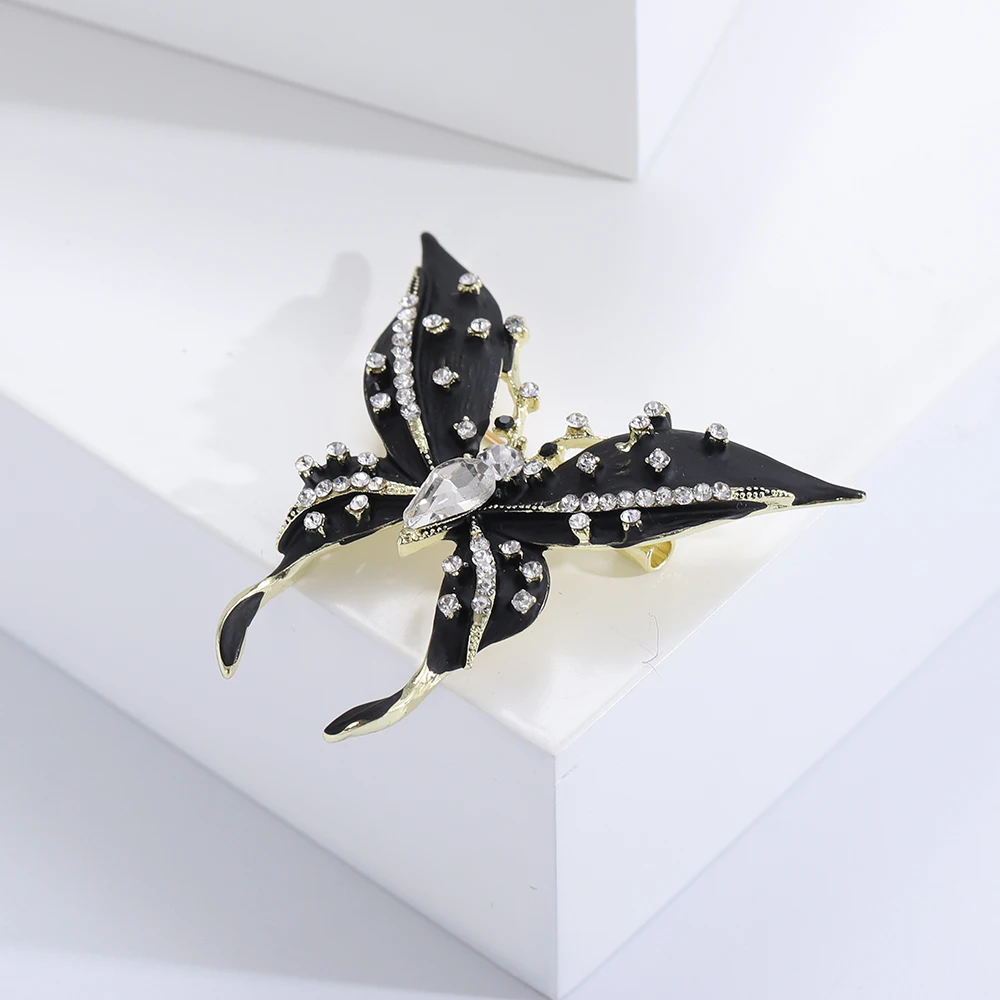 

Beaut&Berry Classic Rhinestone Butterfly Brooches for Women Fashion Insect Pins Friends Party Gift Jewellery Accessories