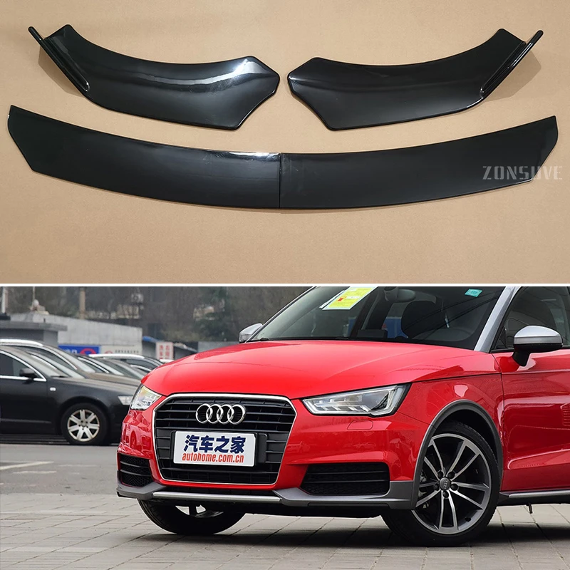 For Audi A1 2010--2024 Year Front Bumper Lip Splitter Spoiler Body Kit Accessories Universal 4pcs