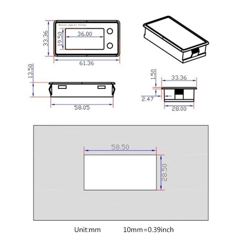 Y1AD Battery Capacity Tester Meter with Backlight fits for Vehicle Battery