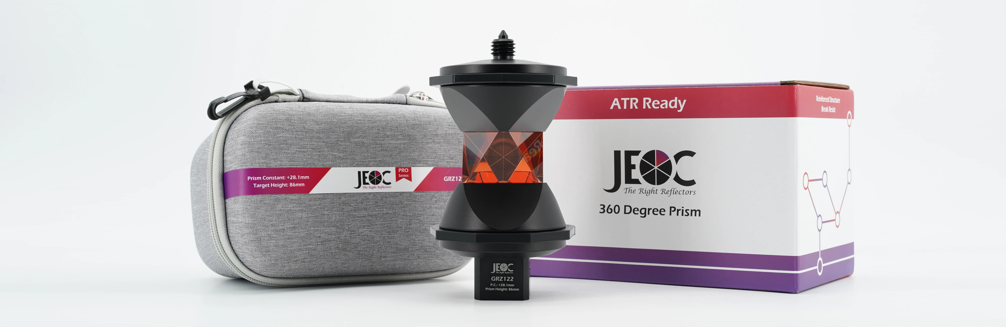 JEOC GRZ122, Präzises 360-Grad-Reflexionsprisma mit Metallhalterung & Sicherer Befestigung, für Swiss ATR Totalstation – Detail 1