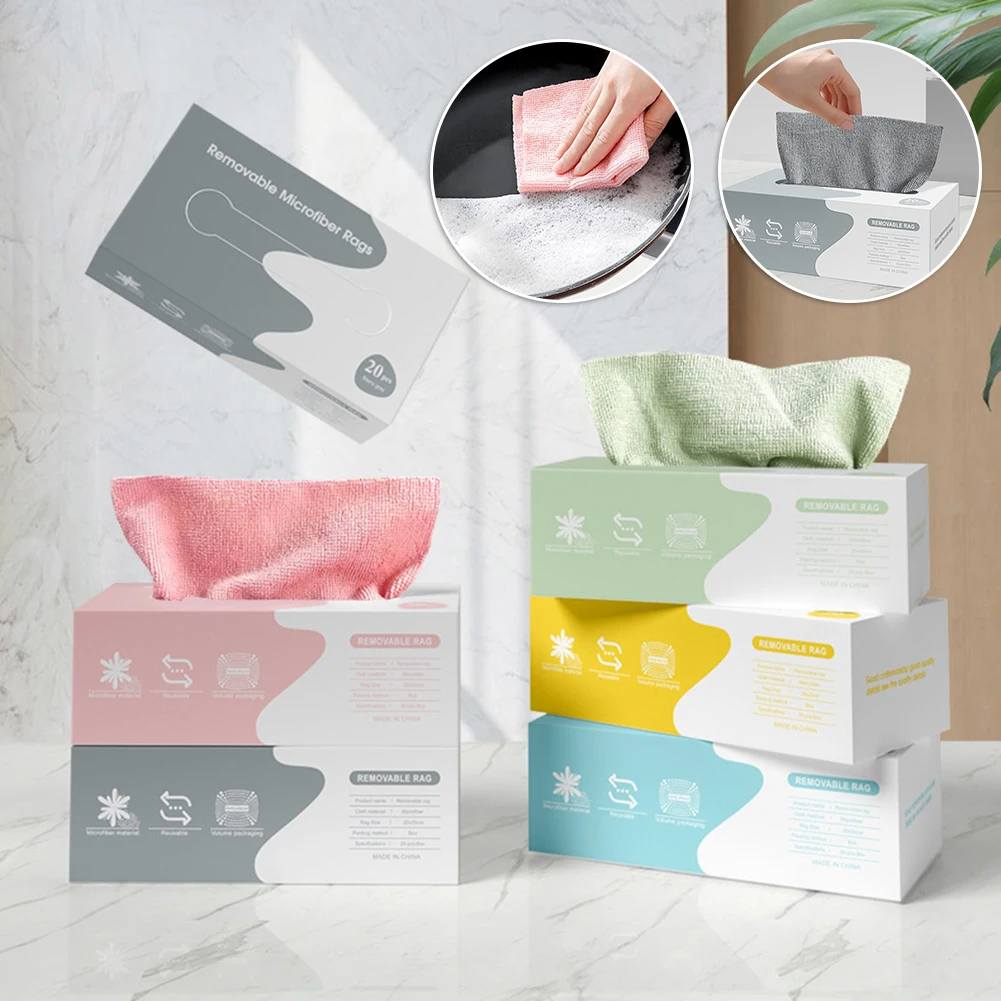 

Reusable Microfiber Cleaning Cloth 20 Pcs High Water Oil Absorption Easy To Clean Quick Drying Use For Kitchen For Dish Washing