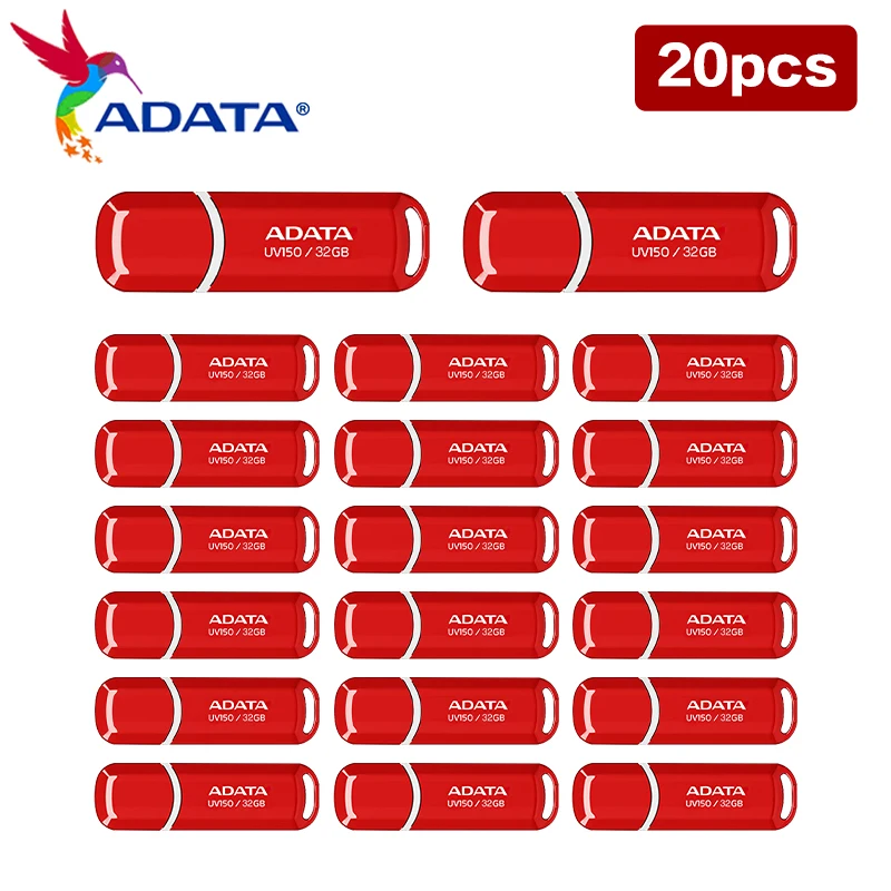 ADATA USB 3.2 grosir USB Flash memori merah USB Flash Disk U USB asli 32GB 64GB untuk Desktop Laptop