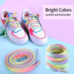 1 pairs Flat Shoelaces Rainbow Color Shoe Laces Casual Canvas Shoes,Shoelace for Men and Women Sports Casual Canvas Shoelaces
