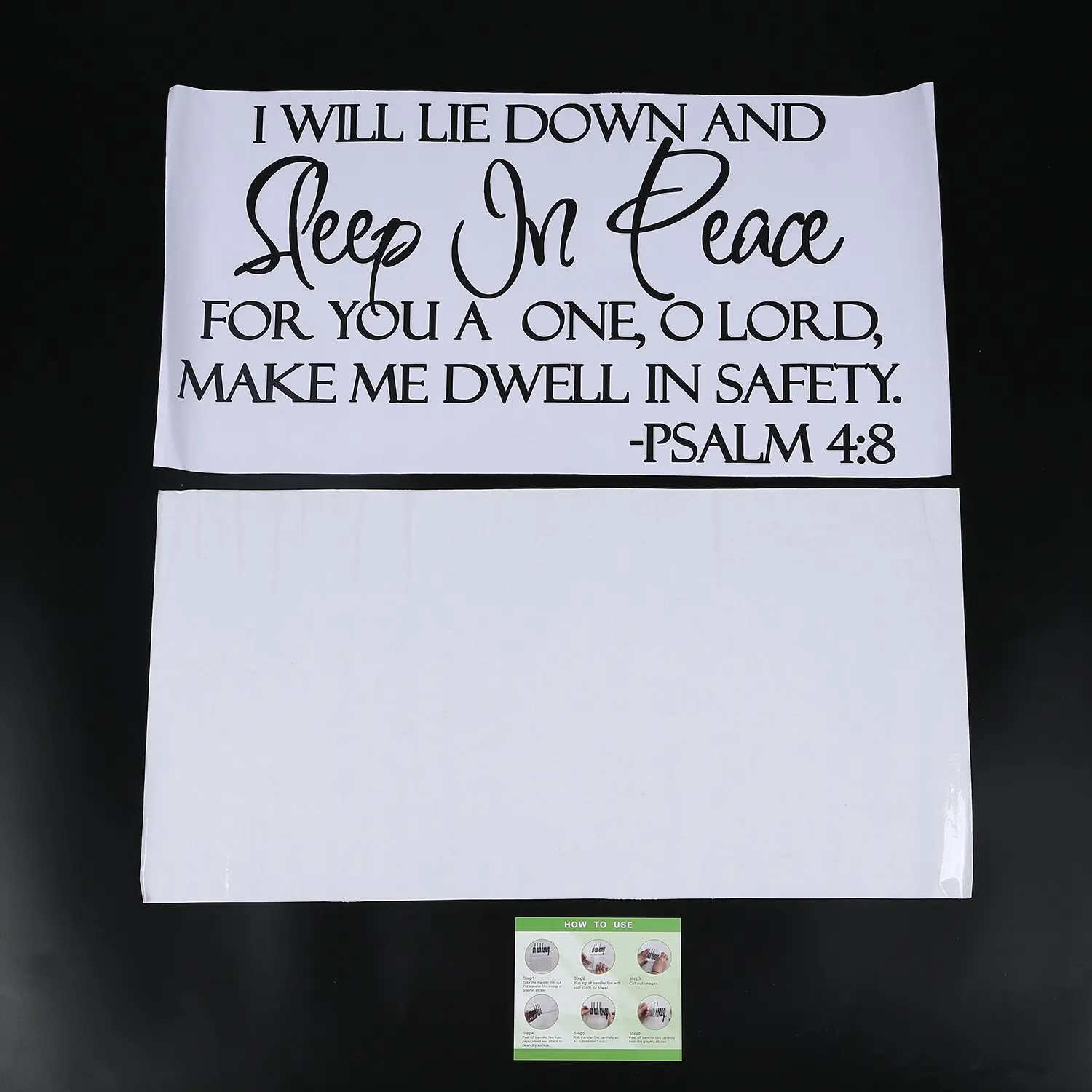 New Sleep In Peace Psalm 4:8 Bible Verse Lettering Wall Decal Decor Quote Inspire