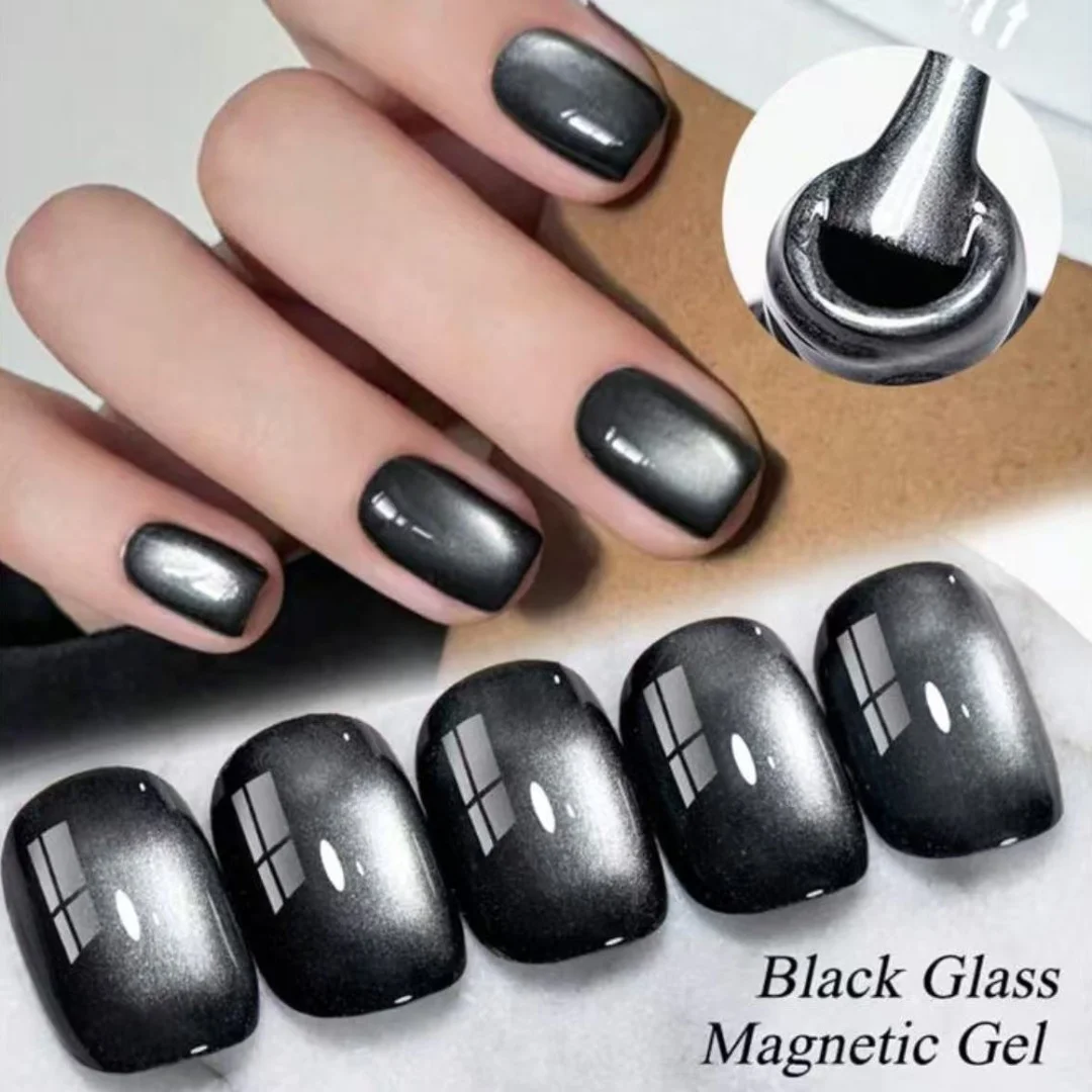 Esmalte de uñas de Gel magnético con cuentas de vidrio brillante, barniz de Gel UV semipermanente para remojar, decoración de Halloween y Navidad, 15ml