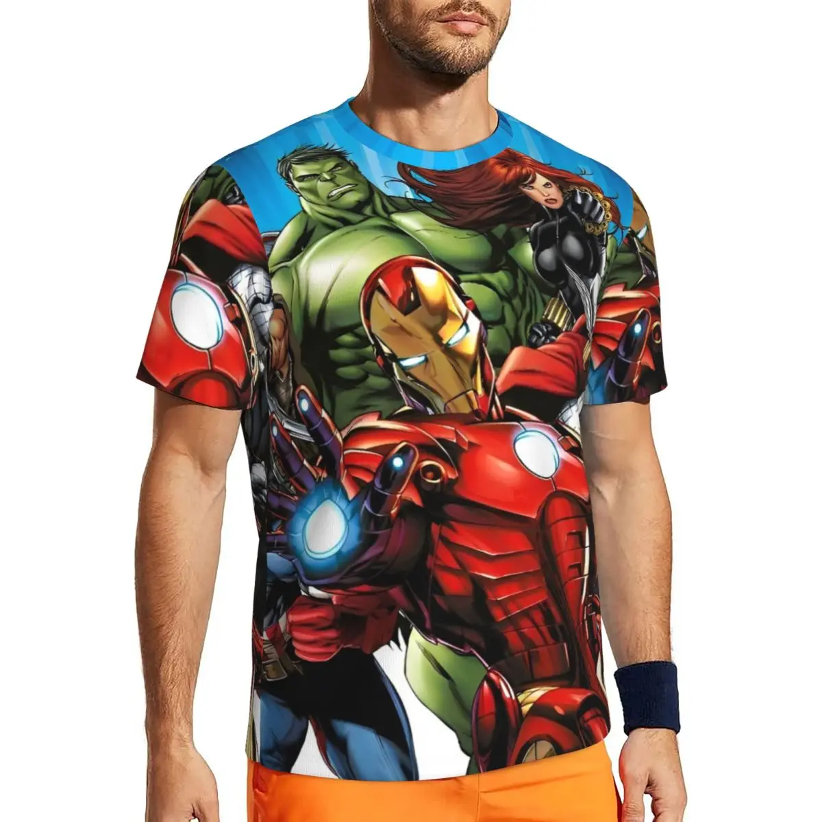 

Avengers Marvel Assemble T-Shirt Mens Street Style Sportswear T Shirts Quick Dry Summer Hip Hop Tee Shirt Graphic Oversize Tops