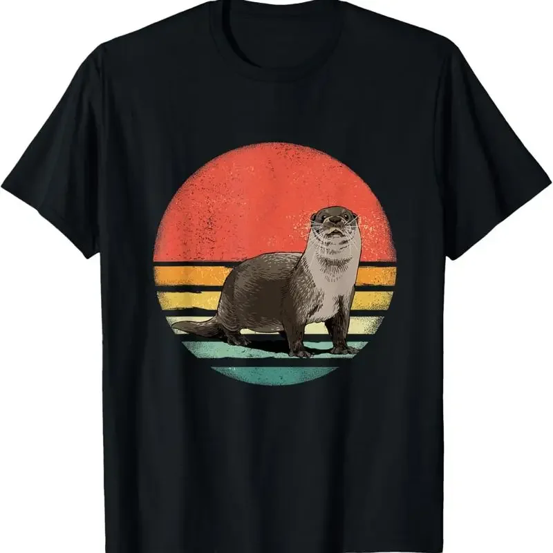 Retro Vintage River Sea Otter Animal Mammal Lovers T Shirt