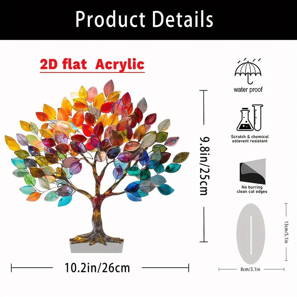 Desktop Ornament Made of Acrylic with 2D Growth Design for Home Office Display and Waterproof Scratch Resistant Performance