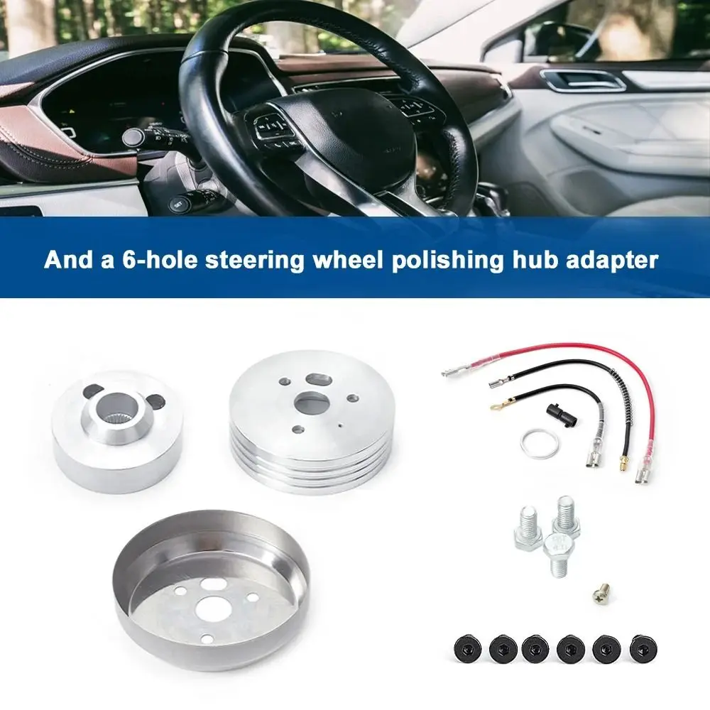 

Quick Removal Steering Wheel Hub Adapter High-strength Corrosion Resistance Polished Hub Adapter Safety Durable