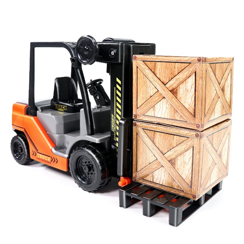 1:22 Scale Lnertial Forklift Friction Fork Lift With Pallet Cargo Warehouse Truck Vehicle Model Toy Forklift For Kids