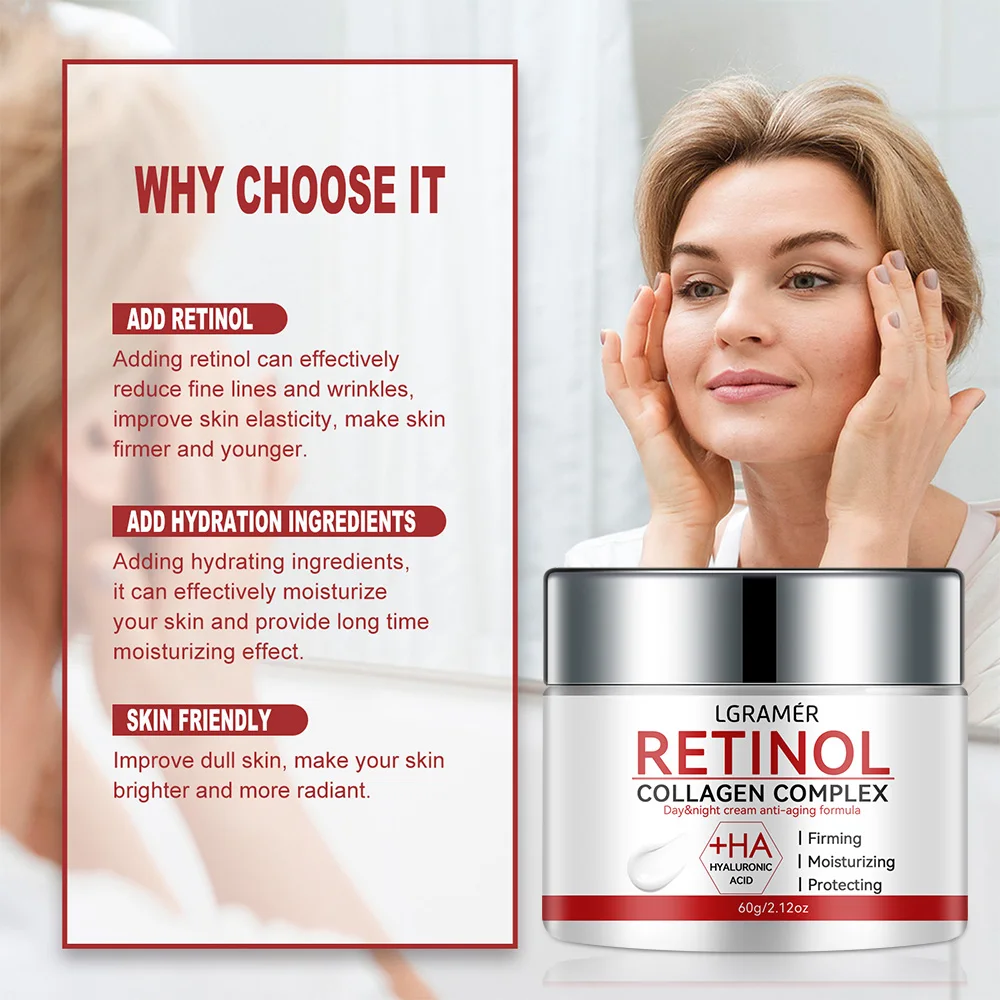 Retinol crema eliminadora de arrugas antienvejecimiento reafirmante Lifting decoloración líneas finas blanqueamiento hidratante brillo cuidado de la