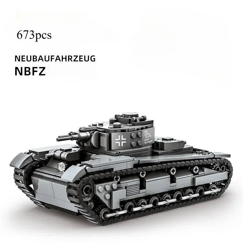 

MOC NBFZ Heavy Tank Building Block Small Particles Brick World War II Military Series Children Educational Hobby Collection Toys