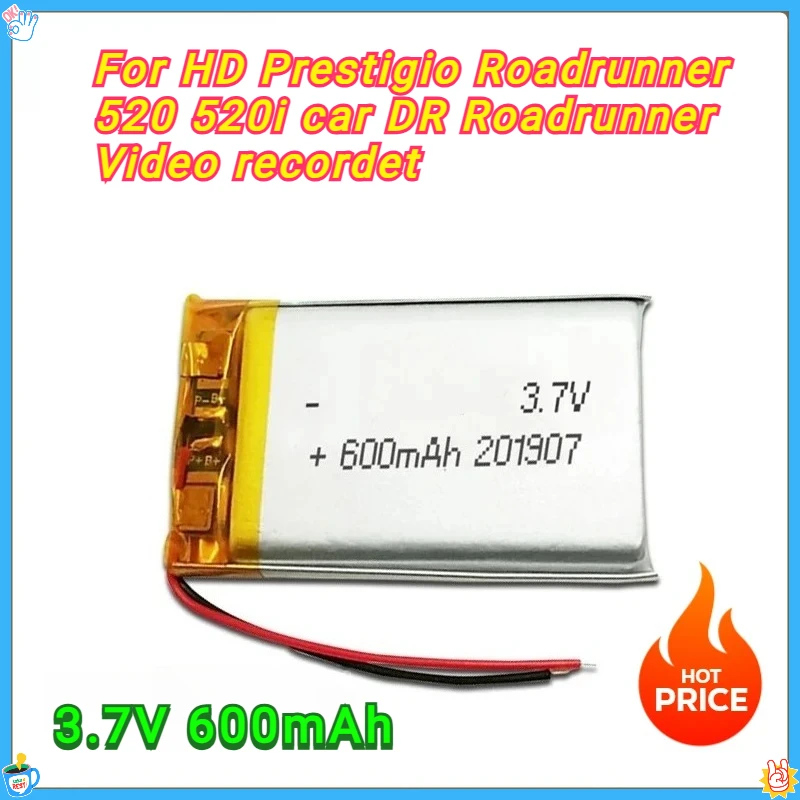 

New 600mAh Replacement Camera Battery For HD Prestigio Roadrunner 520 520i car DVR Road runner Video recorder