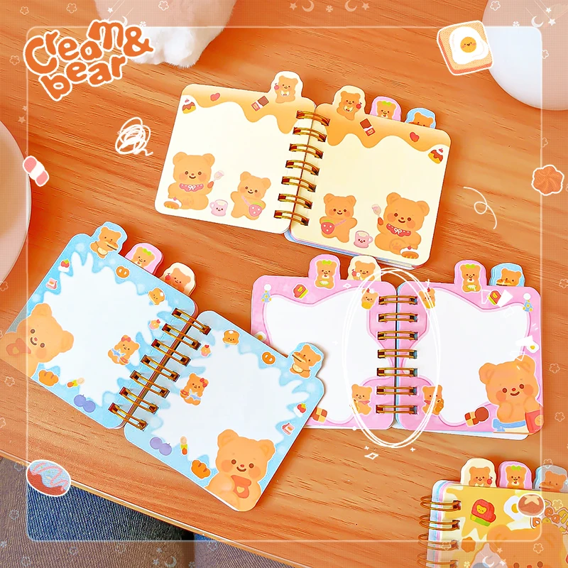 Kawaii stationery supplies offices accessories planner Aesthetic notebook bear Portable Notepad Diary memo pad  cute things