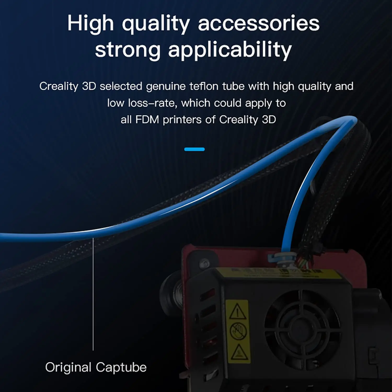 Offizielles blaues PTFE-Schlauchset von Creality, geeignet für 1,75-mm-Filament, mit 1 m/2 m langem blauem Schlauch, ideal für den Einsatz in 3D-Druckern. – Detail 1