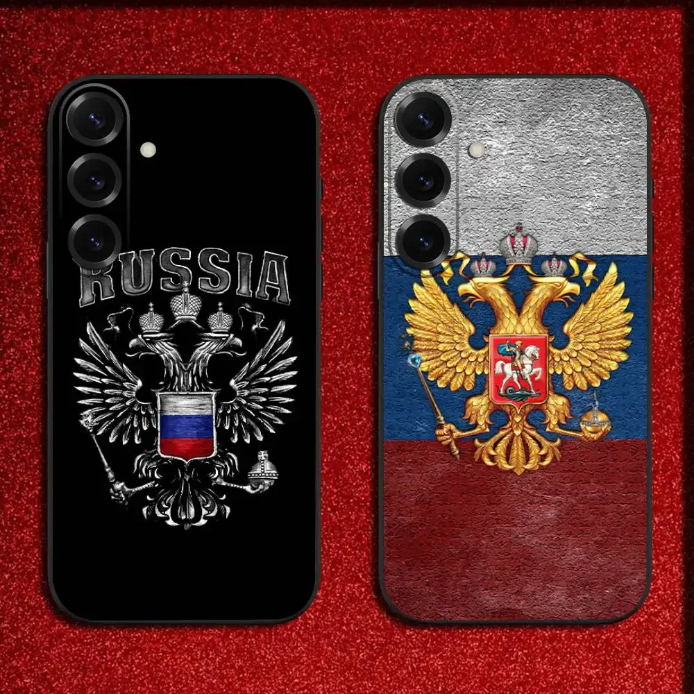 Russia Russian Flags Poccnr Emblem Phone Case For Samsung S25,S24,S21,S22,S23,S30,Ultra,S20,Plus,Fe,Lite,5G Black Cover