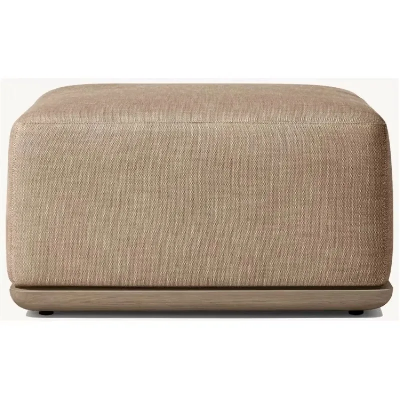 Outdoor Modern Furniture Low Seat, Quick Drying Foam Padded Solid Teak Ottoman