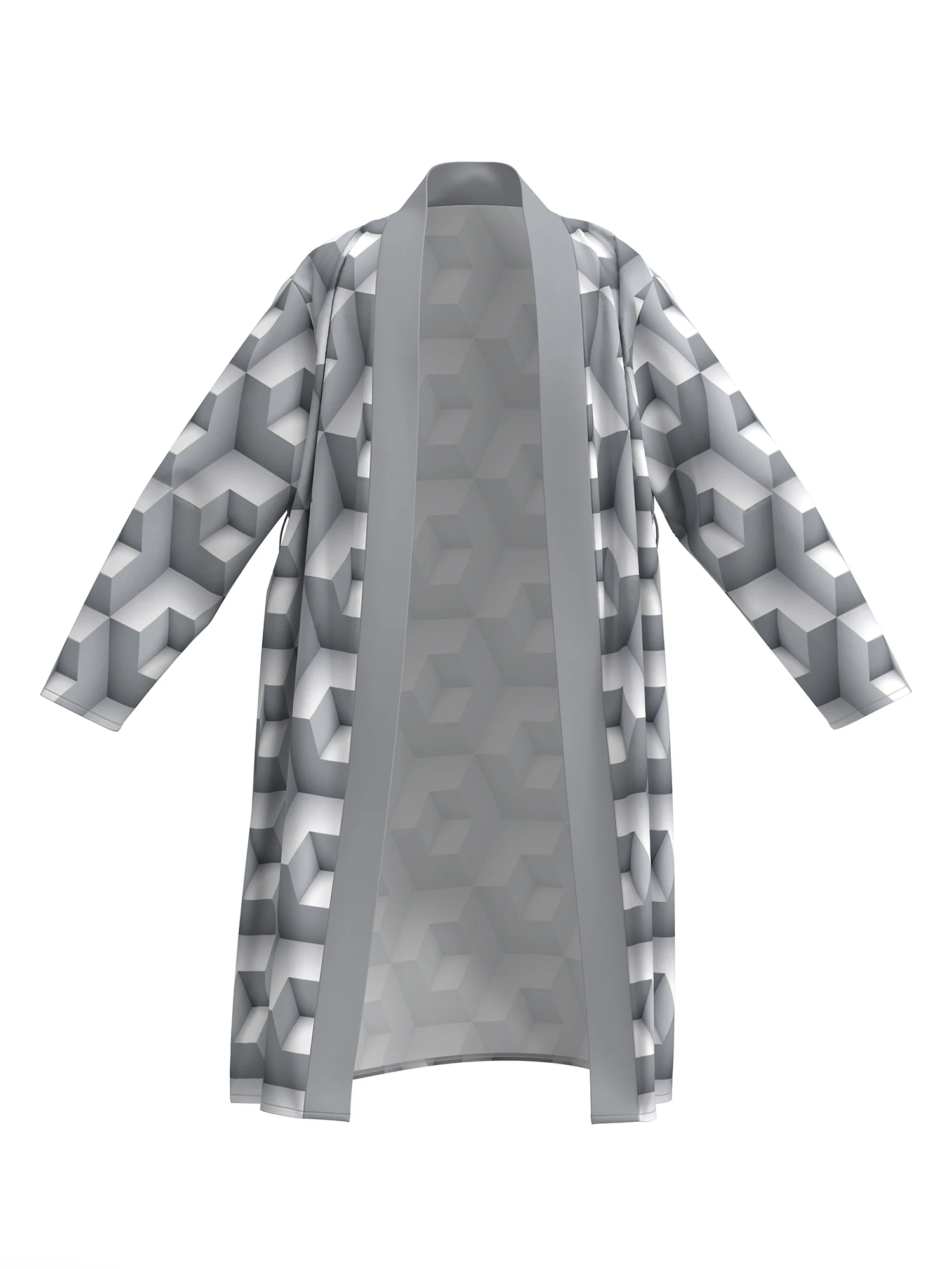 2026 new men's home robe 3D digital full-print casual bathrobe thin quick-drying home robe with belt can be worn in all seasons